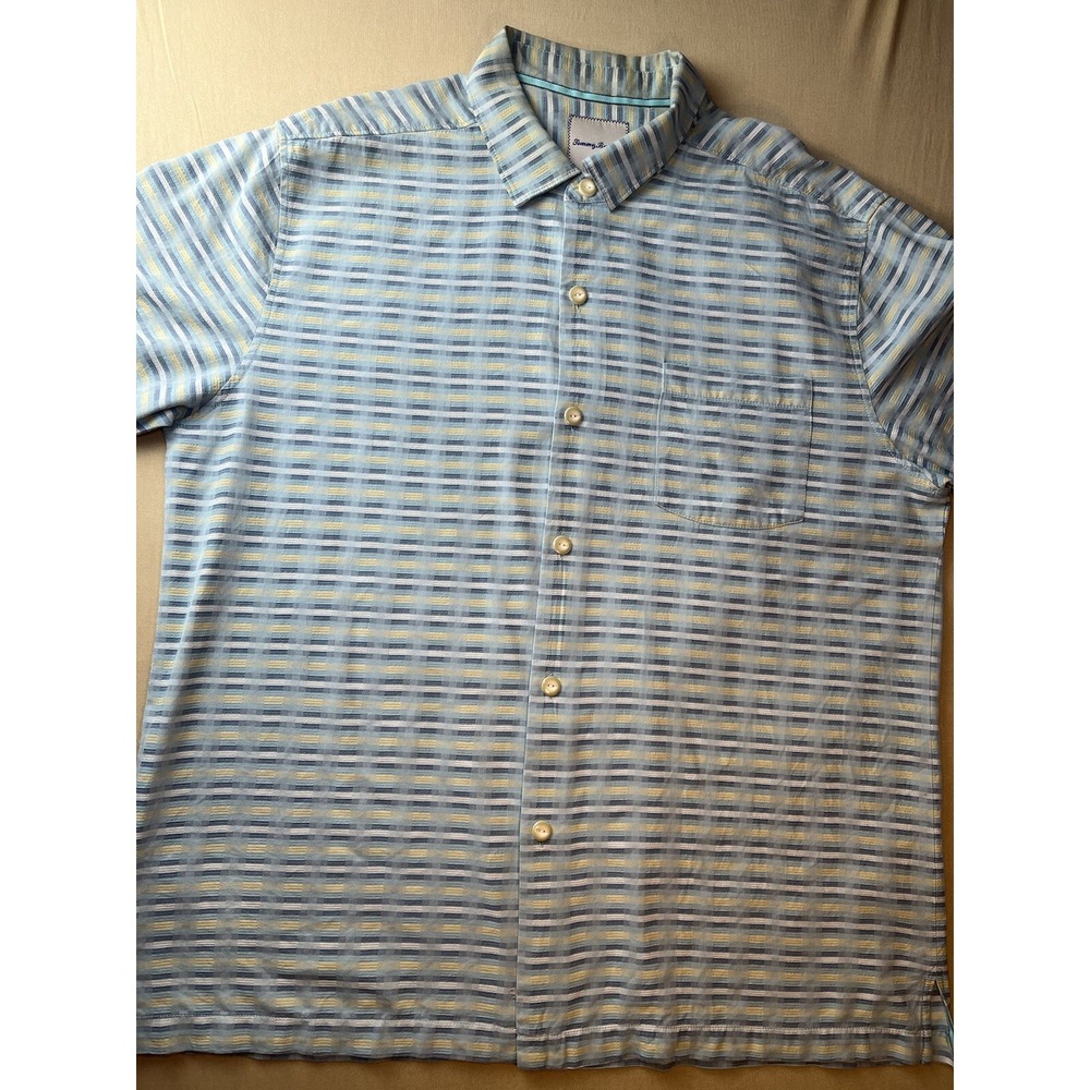 Tommy Bahama Mens Size XL‎ Short Sleeve Shirt, Blue Pre-owned
